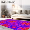 thumbnail image 2 of ODIKA 2'x3' Machine Washable Non-Slip Area Rug, Vibrant Honeycomb Mosaic Boho Festival Delight High Traffic Rug with Pad, Pink, 582391, 2 of 8
