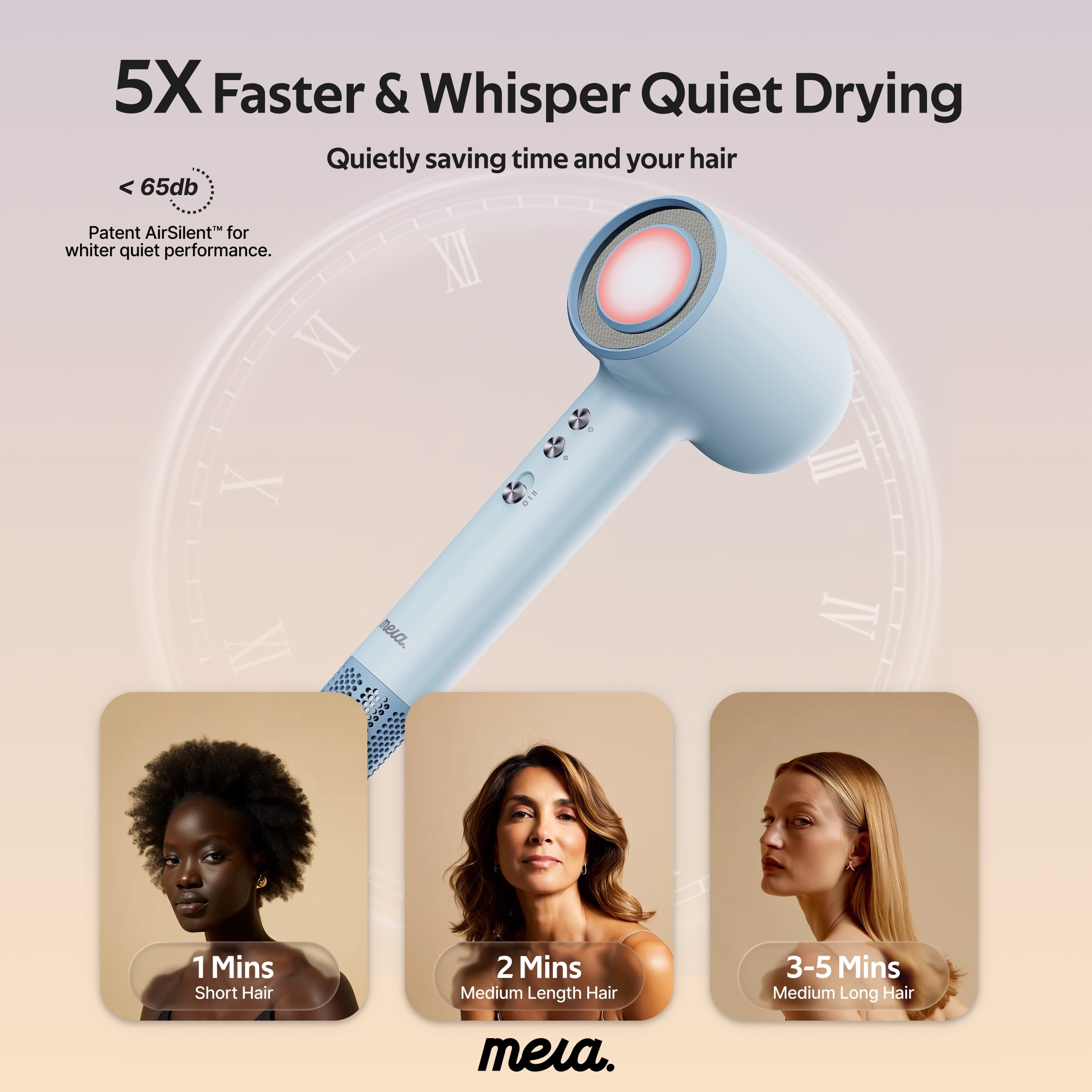 Mera Bi-Ionic High Speed Hair Dryer, Azure Mist