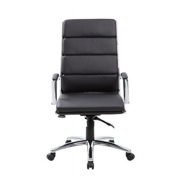 BOSS Executive Caressoftplus Chair With Metal Chrome Finish - Black
