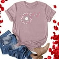 thumbnail image 7 of Womens Valentine's Day Shirts Short Sleeve Fashion Graphic Basic T-Shirts Casual Pullover Tunic Tops (L, B Pink), 7 of 7