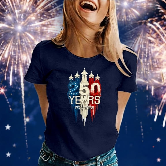 MAIHAN 250th Anniversary Usa Shirt Patriotic Shirt 4th Of July Tee Tops 250 Years Independence Tee Summer T Shirt Plus Size T Shirts for Women