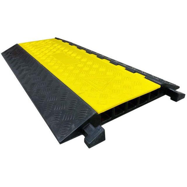 Electriduct CP-RPS-535 1.45 x 1.3 in. Extreme Rubber Cable Protectors, Yellow & Black