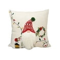 thumbnail image 2 of Christmas Embroidered Throw Pillow, Christmas Dwarf Snowman Deer Throw Pillow, 17.7 X 17.7 Inch Winter Holiday Decor Throw Pillow, 2 of 7