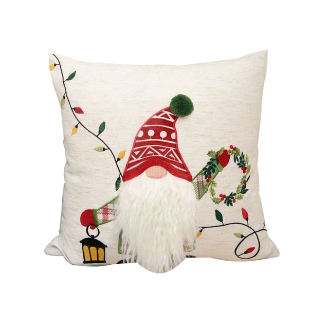 Cubiertas de Almohada de Navidad Nuevo Funda de Almohada Bordada de Navidad Pequeño Ciervo de Nieve 45x45 Cubierta de Cama Cubiertas de Almohada de Otoño