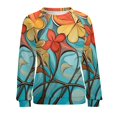 thumbnail image 7 of Abstract Flowers Womens Oversized Sweatshirts Hoodies Crewneck Casual Tops Comfy FallWinter Clothes 2024, 7 of 7