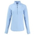 thumbnail image 2 of Women's Cutter & Buck Heather Powder Blue Minnesota Twins Peshastin Eco Fleece Recycled Half-Zip Jacket, 2 of 3