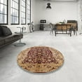 thumbnail image 4 of Ahgly Company Machine Washable Indoor Round Industrial Modern Sandy Brown Area Rugs, 7' Round, 4 of 7