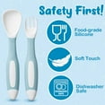 thumbnail image 6 of Clearance! 2Pcs/Set Children Tableware Bendable Design Portable Utensils Toddler Feeding Auxiliary Spoon Fork for Toddler A Spoon and A Fork, 6 of 7