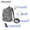 thumbnail image 5 of Daiia Zebra Skin Vintage Canvas Backpack for Men and Women ,Hiking Backpack,Travel Laptop Bag for School,Large Capacity Backpack-Small, 5 of 8