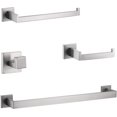 thumbnail image 1 of 4 Piezas Toalleros de Juego de Accesorios de Ferreteria de Baño de Pared con Toallero 40cm,Barra de Toallas,Soporte de Papel Higiénico,Gancho de Bata Acero Inoxidable Plata Cepillada ACTIVE Biensenido a ACTIVE, 1 of 5