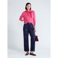 thumbnail image 2 of Free Assembly Women's and Women's Plus Cropped Crewneck Sweater with Scarf, Lightweight, Sizes XS-4X, 2 of 5