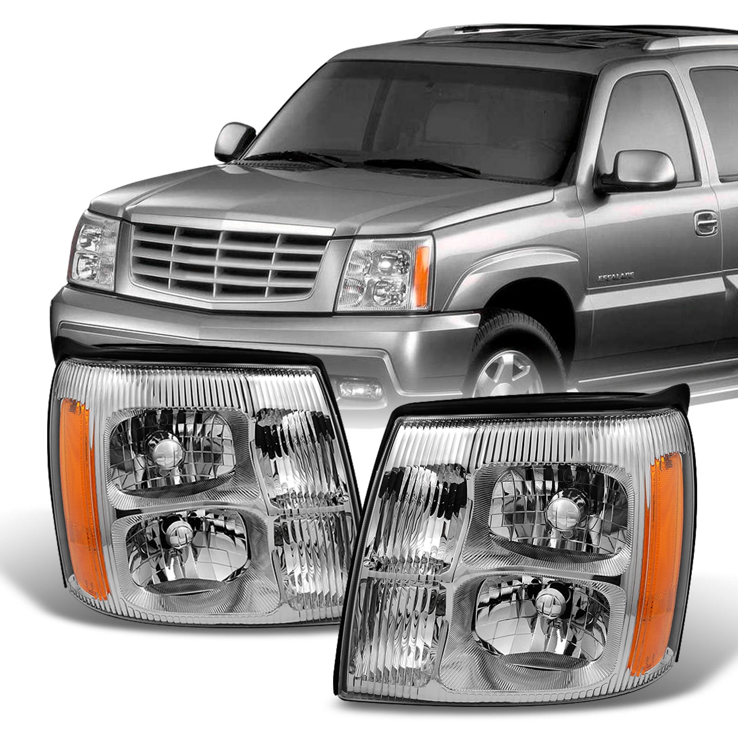 Fits 2002 Cadillac Escalade Halogen Type Headlights Lamps Light