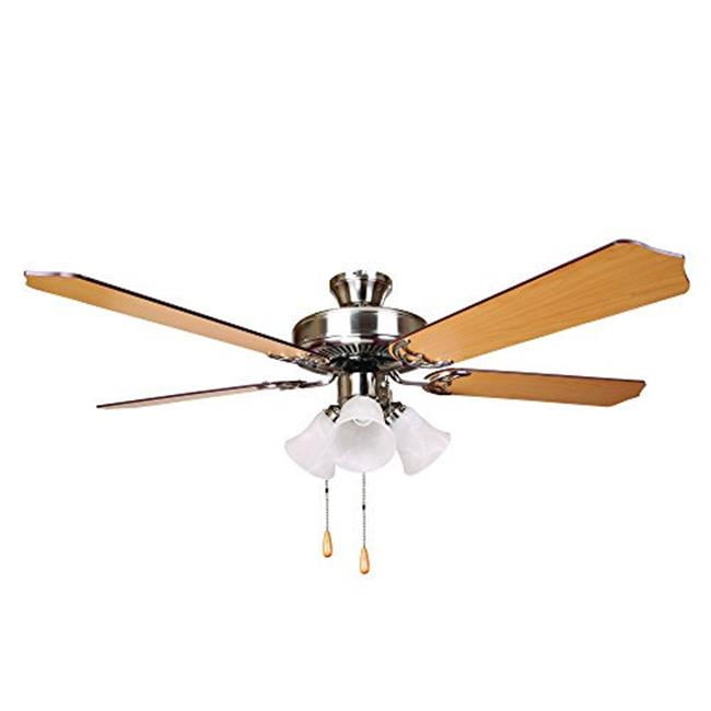 52 in. Indoor Bright Ceiling Fan Brush Nickel