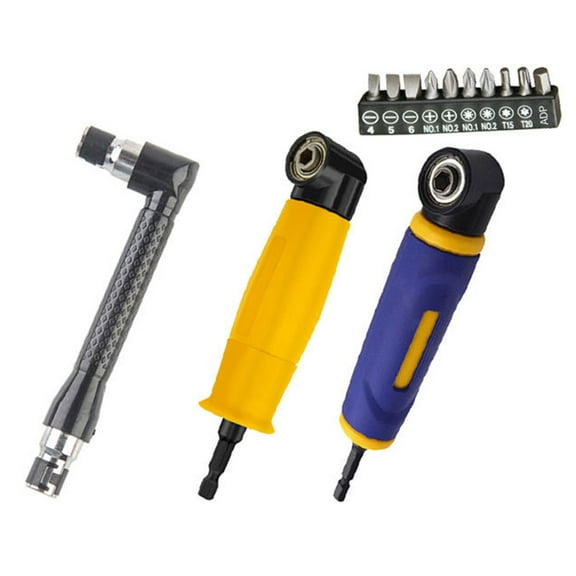 90° Degree Right Angles Attachment Drill Driver Screwdriver Extension Holder Adapter Corner Electric Drill Chuck