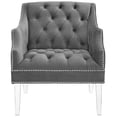 thumbnail image 4 of Modway Proverbial Tufted Button Accent Performance Velvet Armchair in Gray, 4 of 6