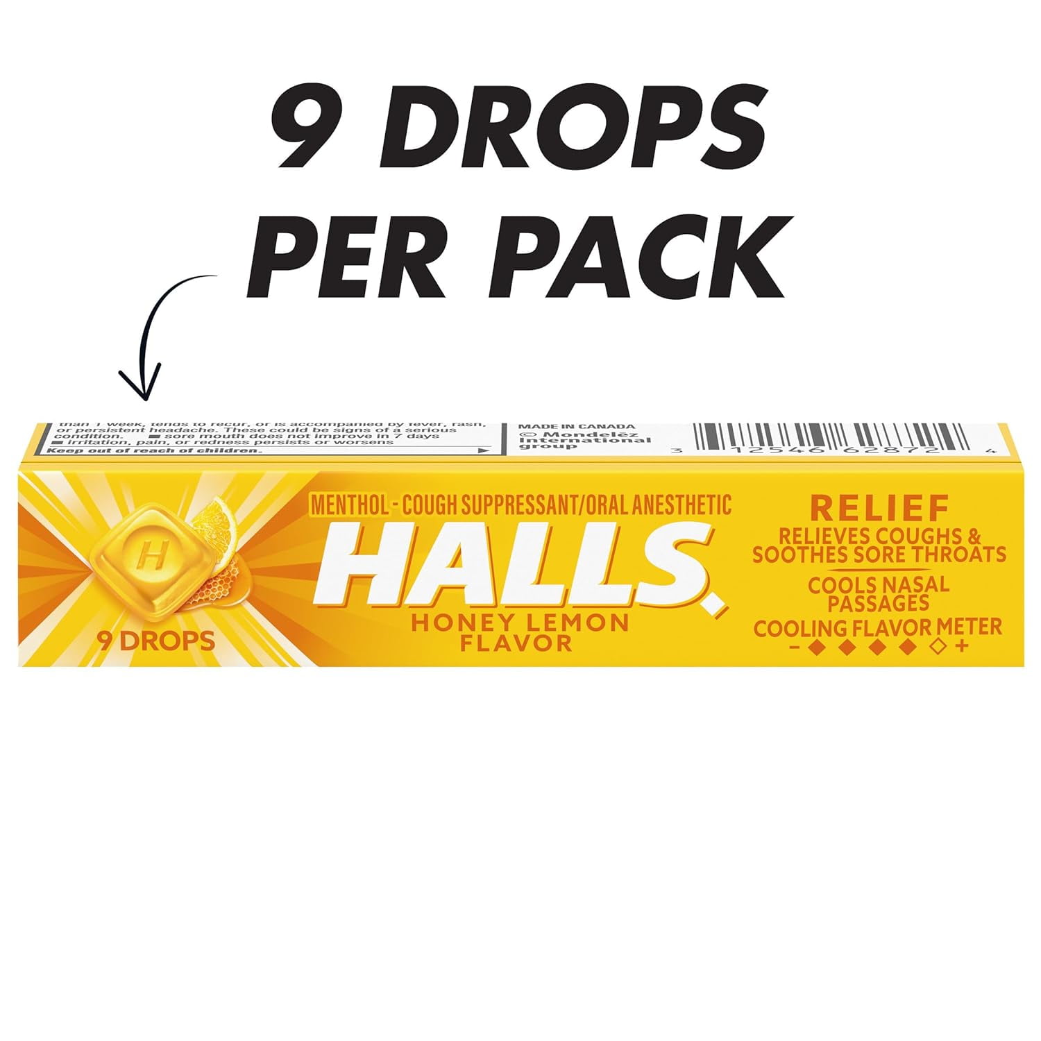 HALLS Relief Honey Lemon Cough Drops, 20 Packs