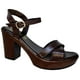thumbnail image 1 of Huarache Cómoda Plataforma Moda Piel Cabra Tacon 9.0 cmR14 22-27 Café, 1 of 5
