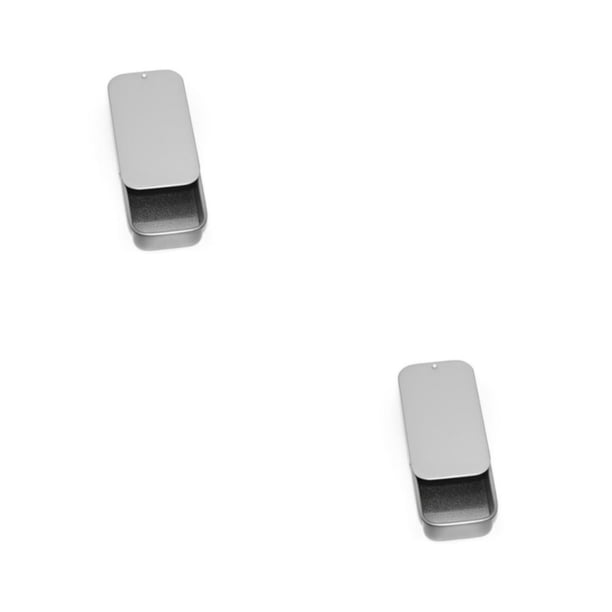 Naiovety Caja de almacenamiento, Mini estuche, lata de hojalata, suministros para el hogar, ahorro de espacio, contenedor de crema multicolor a Plata 2Conjunto
