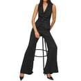 thumbnail image 5 of Summer Sleeveless Women Womens Vest Sets V-neck Vest Blazer & Wide Leg Pants, 5 of 7