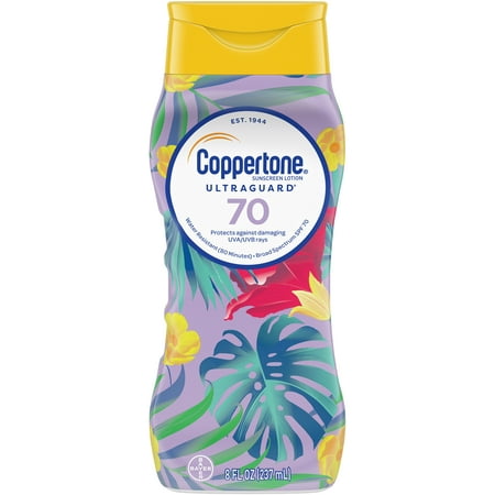 Coppertone Ultra Guard Sunscreen Lotion SPF 70, 8 fl (Best Sunblock For Beach)