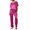 Plum, variant on Oudiya Satin Pajama Set Womens Silk Short Sleeve V Neck Shirt with Long Pant Soft Loungewear Pjs Set