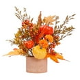 thumbnail image 1 of Plante en Pot Simulée Feuille d'Érable Citrouille Oreilles de Riz Décoration de Table Halloween Feuille Citrouille Pot Récolte d'Érable Automne Table, 1 of 8