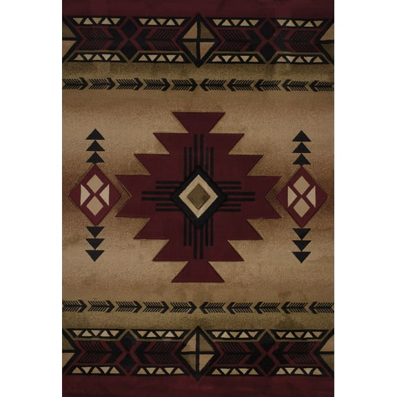 United Weavers Contours Area Rug 510-27034 Flagstaff Burgundy 5' 3" x 7' 6" Rectangle