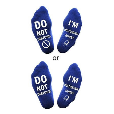 

ZENTREE Women Men Unisex Dot Not Disturb I Watching Rugby Novelty Crazy Cotton Socks