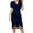 Dark Blue, variant on LOVZFMLL Women's Temperament Commuting OL Short Sleeve Dress Black XL