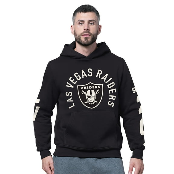 Men's Starter Black Las Vegas Raiders Handoff Fleece Hoodie Sweatshirt