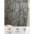 thumbnail image 6 of Sheer Curtains 45 Inch Length 2 Panels Set for Kitchen, Ombre Gray Geometric Semi Sheer Curtains for Windows, Modern Abstract Art Voile Window Treatments Rod Pocket Curtain, 6 of 7