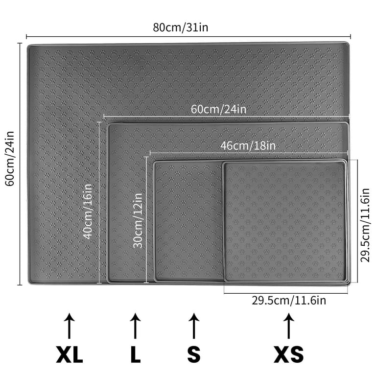 Ptlom Silicone Dog Food Mat, Waterproof Pet Placemat for Food and