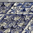 thumbnail image 5 of Moroccan Dog Crate Cover, Squares with Portuguese Azulejo Ornaments Arrangement Floral Pattern Leaves, Easy to Use Pet Kennel Cover for Dogs, 35" x 23" x 27", Navy Blue Beige, by Ambesonne, 5 of 6