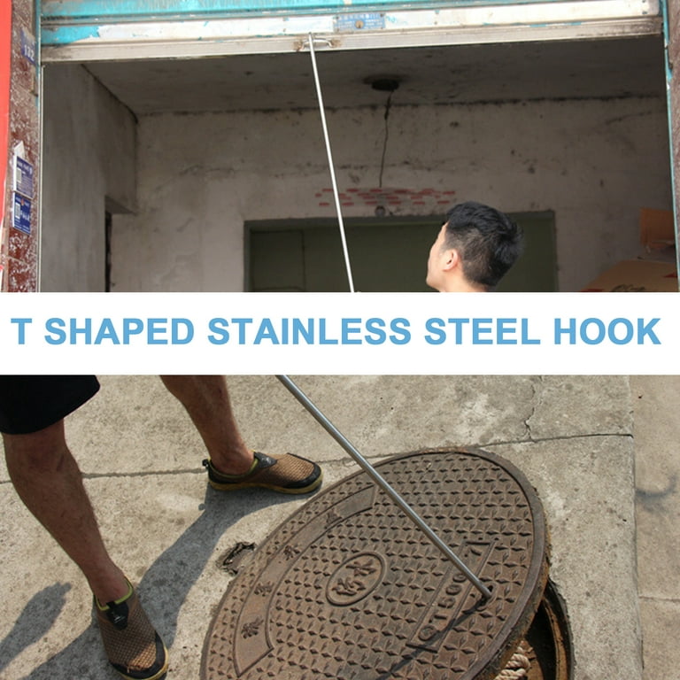 Stainless Steel Manhole Cover Hook T Shaped Hook Manhole Lift Hook Manhole  Lifting Tool 