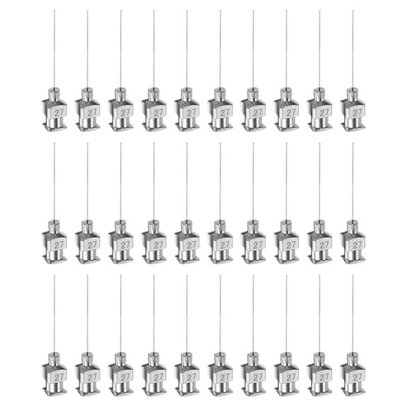 Uxcell 30pcs 27G Stainless Steel Dispensing Needles, 1" Glue Needle Tube Blunt Tip