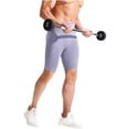 thumbnail image 6 of Breezora Men's Athletic Compression Shorts with Secure Pocket Moisture Wicking Performance Baselayer for Cycling Gym Training and Sports XXL Size Light Violet, 6 of 9
