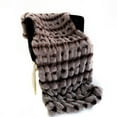 thumbnail image 3 of Plutus Brands Plutus Brown Fluffy Bunni Faux Fur Luxury Throw Blanket, Throw 60W x 90L, 3 of 3
