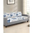 thumbnail image 2 of Blue Starfish Coastal Couch Cushion Covers Stretch, Washable Sofa Seat Covers Individual Seat Cushion Sofa Slipcovers Summer Beach Nautical Coral Sea Couch Cover Furniture Protector S-2PCS, 2 of 7