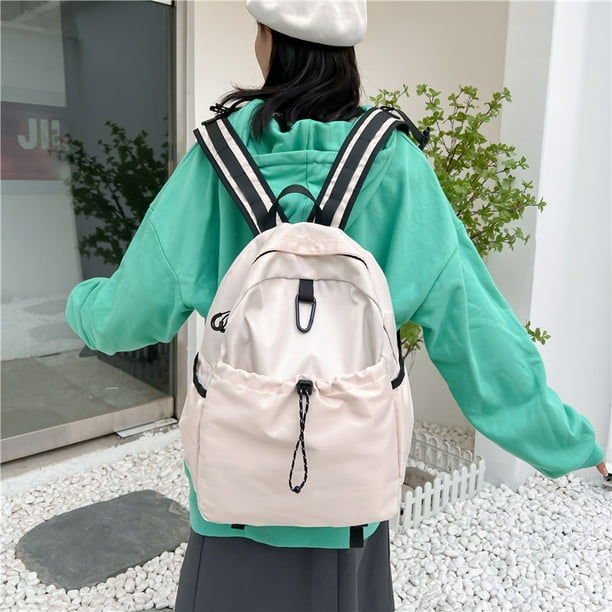 Mochila ligera Mochila informal Mochila de viaje para computadora portátil para hombres y mujeres (Blanco)
