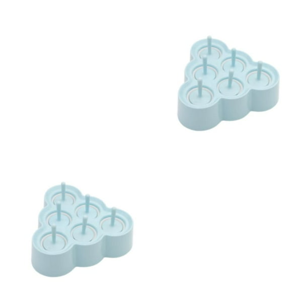 Yuarrent Bandejas de cubitos de hielo elegantes y convenientes para bebidas sin esfuerzo, jugo de naranja, moldes de cubitos de hielo, bandejas, Triángulo azul 2Conjunto