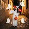 thumbnail image 5 of Halloween Ghost Costume, Adorable White Ghost Dress with Flame Headpiece, Halloween Decoration Ghost Onesie Soft Breathable Fabric Performance Clothes - Trick-or-Treating, 5 of 7