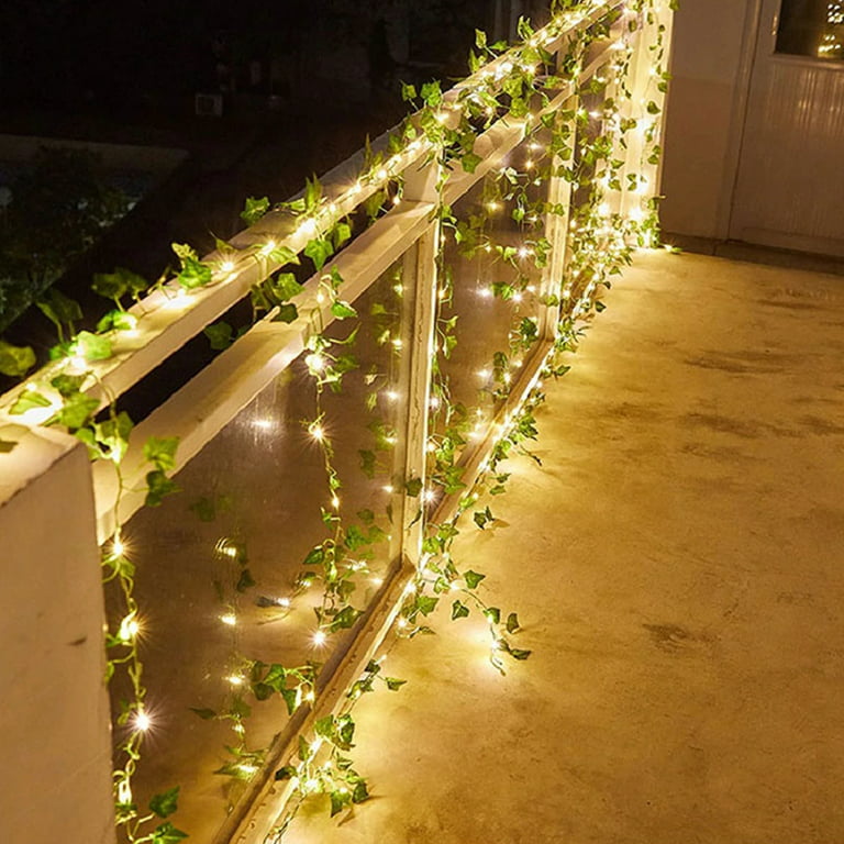 12 Pack Fake Vines for Room Decor with 100 LED String Light Artificial Ivy  Garland Hanging Plants Faux Greenery Leaves Bedroom Aesthetic Decor for