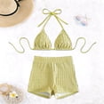 thumbnail image 3 of RUTAYY Women's Bikini Sets Solid Color Tankini Swimwear with Shorts 2 Piece Bathing Swimming Elegant Holiday Swimsuit, 3 of 4