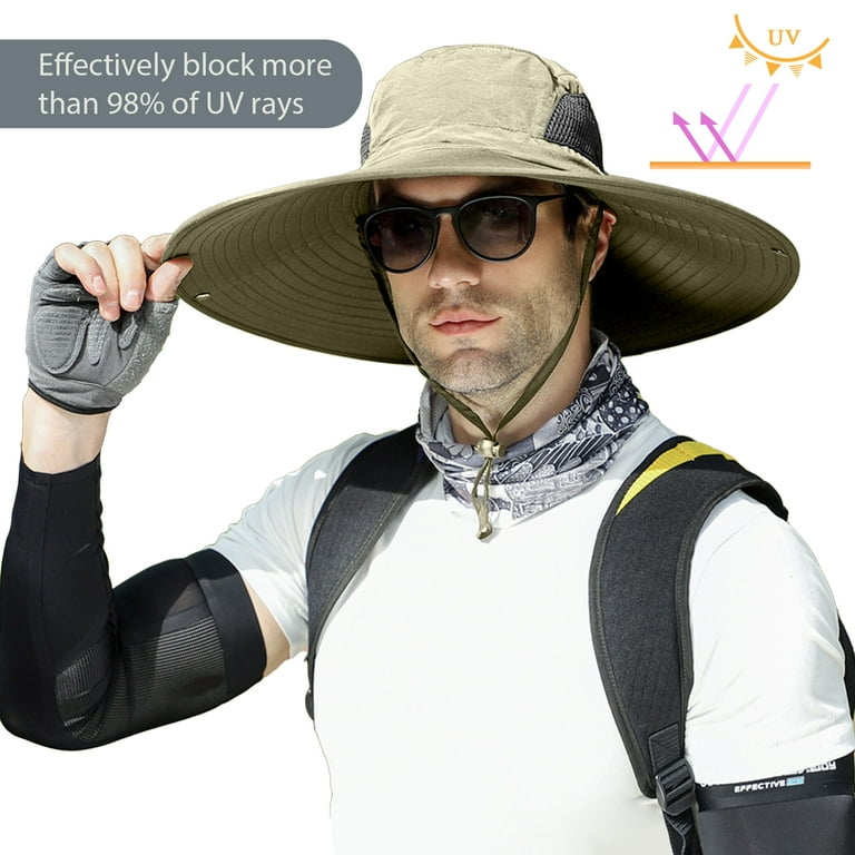 Bodychum 5.9 Sun Hats for Men Wide Brim Boonie Hat Fishing Hat Outdoor  Waterproof Foldable UPF50+ Sun Cap for Climbing Hiking Gardening,  Valentines