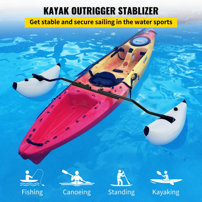 BENTISM Kayak Outrigger Stabilizer, 2 pcs, PVC Inflatable Outrigger Float  with Sidekick Arms Rod, Standing Float Stabilizer System Kit for Kayaks