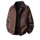 thumbnail image 1 of Ceisia Men's Casual Flip Collar Zipper Jacket with Pockets Oversized Contrast Hood Gift Outerwear, 1 of 9