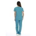 thumbnail image 2 of Just Love Women's Six Pocket Medical Scrubs Set (V-Neck with Cargo Pant) (Teal, 3X), 2 of 3