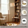 thumbnail image 3 of Oneach 62.5" MDF Metal Tall Floor Lamp with Lamp Shade, Farmhouse Standing Lamp for Bedroom, Living Room, Office, 3 of 10