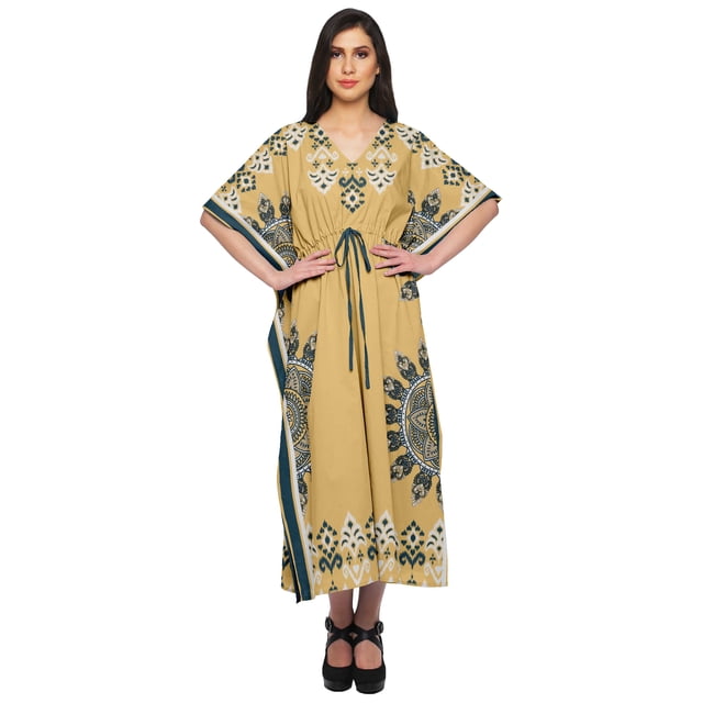 Moomaya Caftan pour Dames Tenue de Détente des Fêtes Robe Maxi Robes Africaines pour Femmes