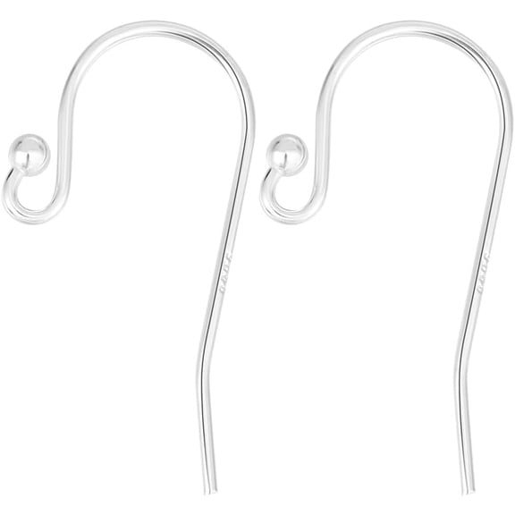 1 Box 10Pcs 925 Sterling Silver Earring Hooks French Ball End Ear Wires